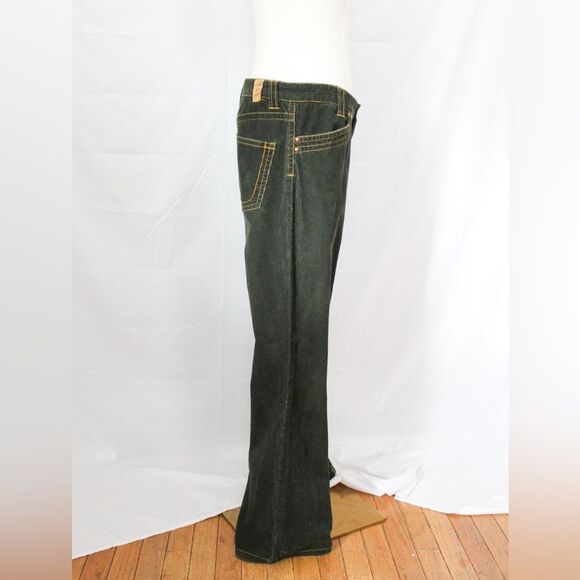 Y2K Tommy Hilfiger Women’s Hipster Bootcut Corduroy Pants Dark Green 10 - Picture 2 of 5